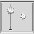 Floor lamp pendant lamp combination 3d model