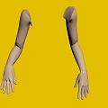 White Mannequin Arms With Detailed Hands And Stretched Fingers On Dark Background
