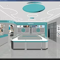 Modern Eyewear Store Interior With Display Counters And Glasses Display Shelves 3d model