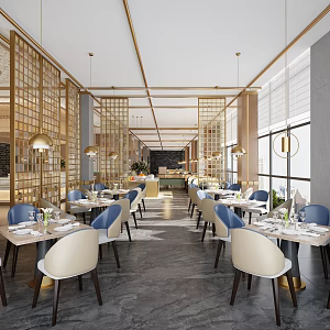 Modern Western Restaurant 3d model