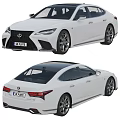 White Lexus Sedan Modern Exterior Design With Front and Rear Views