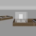Stylish Modern Decorative Ornament Set With Metal Frame Glass Base And Various Shapes