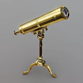 Commercial Equipment Vintage Brass Telescope With Sturdy Tripod Stand Design