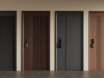 Modern entry door security door 3d model