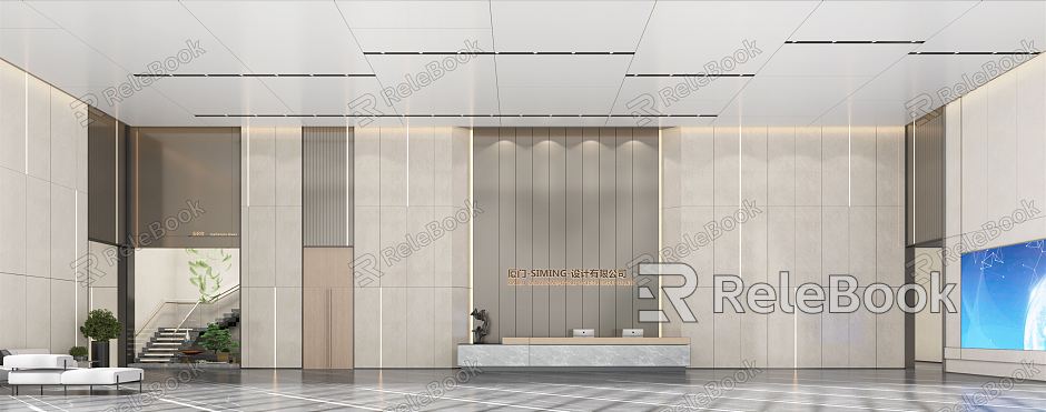 Modern Hall Office Lobby model