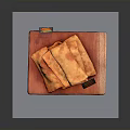 Crispy Fried Pastries on Red Wooden Tray with Delicious Crunchy Delight