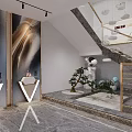 Guolong V9 Modern Reception Area With Marble Front Desk And Decorative Lights