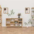 Solid Wood Corner Bookcase Side Cabinet Corner Cabinet Bookcase Sideboard Low Bookcase Decorative Cabinet Locker Combination 3d model