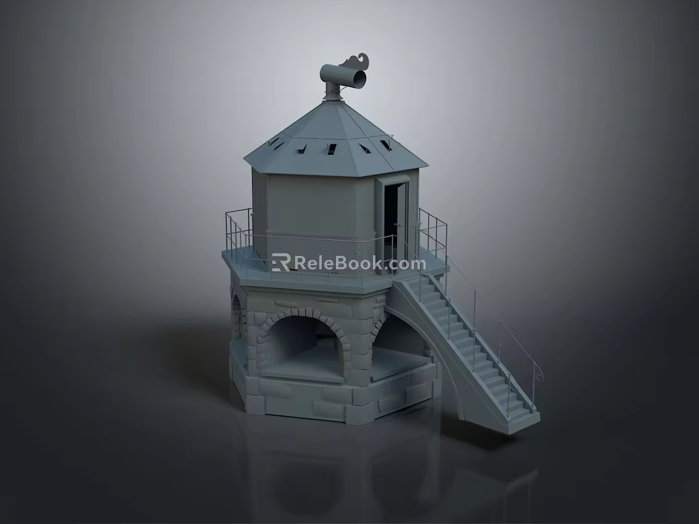 Tower defense sentry tower air defense watchtower observatory tower loft 3d model