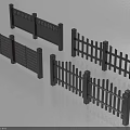 Stylish Black Metal Railings With Slatted And Grid Designs For Garden Decoration
