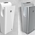 Wall Mounted Hand Dryers In White And Silver With Modern Design