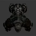 Fantasy Armored Muscular Creature Character With Rock like Skin And Crouching Posture