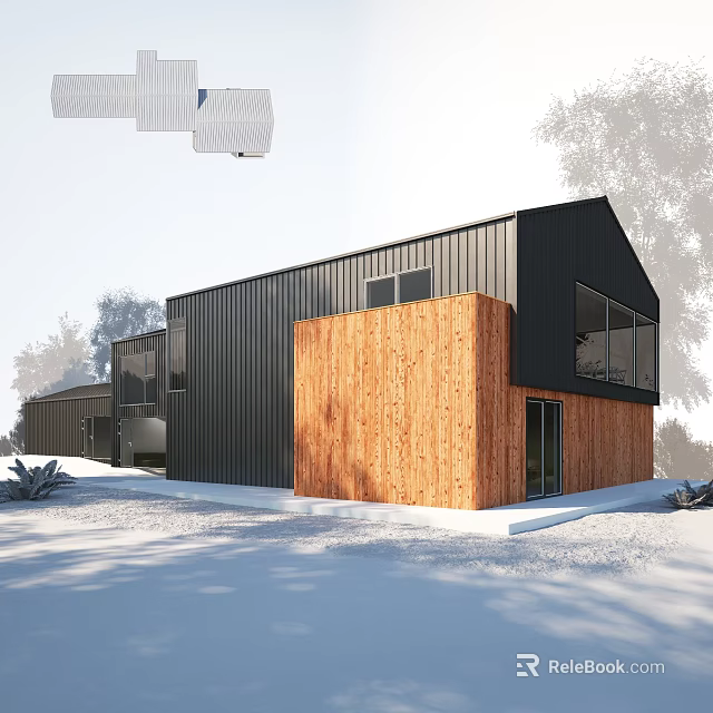 Modern Villa Balcony Design With Wooden And Metal Accents And Natural Surroundings 3d model 
