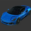 Blue Sports Car With Sleek Design Shiny Exterior And Alloy Wheels