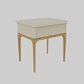 Modern Minimalist White Bedside Table With Ribbed Drawer And Light Wood Legs