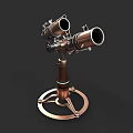 Industrial Equipment With Dual Telescope Like Components And Metal Base Structure