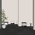 Modern Outdoor Lights Stylish Designs Warm Glow Illuminating Outdoor Space With Columns And Potted Plant