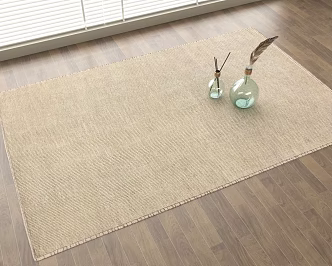 Modern Simple Carpet Fabric Square Living Room Plain Color 3d model