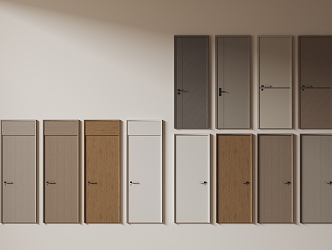 Modern Minimalist Single Door Room Door Bedroom Door Flat Door Solid Wooden Door Swing Door 3d model