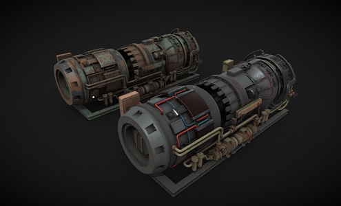 Industrial wind industrial equipment engine 3d model