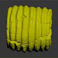 Ancient Textured Broken Clay Tube With Ringed Surface And Architectural Design 3d model