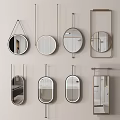 Various Decorative Wall Mounted Mirrors With Different Shapes And Frames 3d model