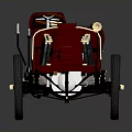 Red Vintage Open Top Classic Car With Leather Seats And Spoked Wheels
