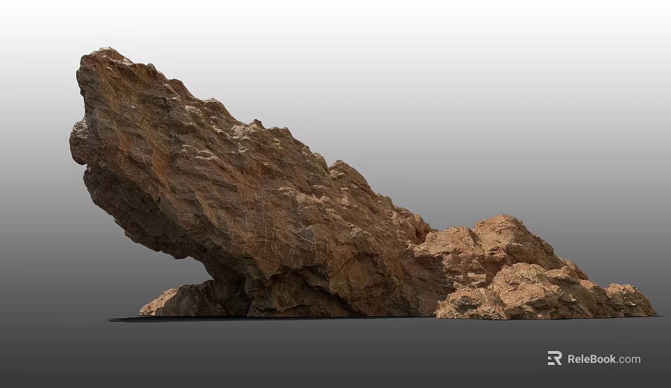 Natural Rock Formation With Rough Surface Texture And Brown Earthy Tones 3d model 