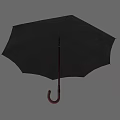 Black Household Umbrella With Wooden Handle For Daily Rain Protection Essential