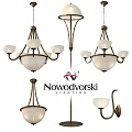 Elegant Nowodvorski Lighting Chandeliers With Metal Frame And Glass Shades Design