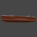 Classic Wooden Boat With Leather Seats And Smooth Wooden Surface Design