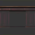 Traditional Dark Red Wooden Desk With Polished Top And Storage Drawers