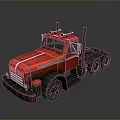 Red Vintage Classic Truck With Wooden Stakes For Heavy Duty Transportation