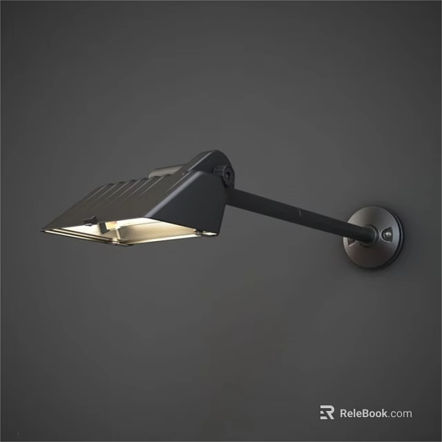 Modern Black Wall Lamp with Adjustable Arm and Warm Light Wall Mounted Design 3d model