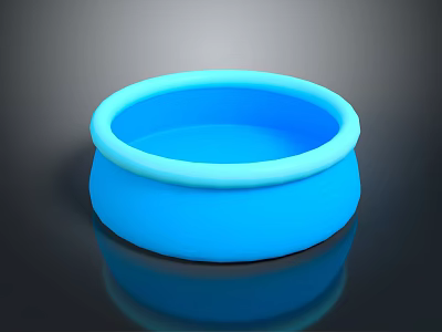 Blue Round Bowl Shaped Playground Equipment For Kids Outdoor Play 3d model