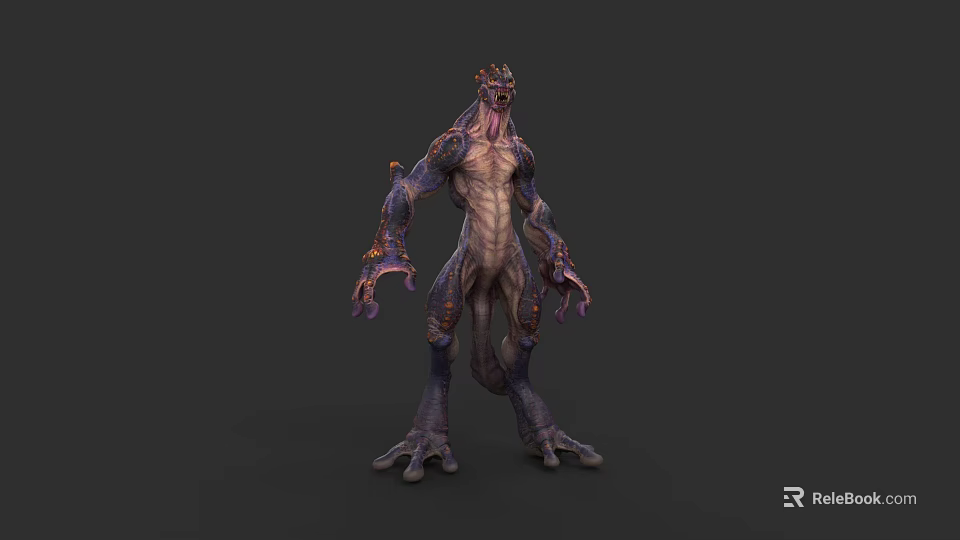 Game Movie Character With Muscular Body Multiple Limbs And Unique Skin Texture 3d model 