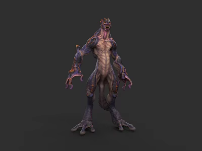 Game Movie Character With Muscular Body Multiple Limbs And Unique Skin Texture 3d model