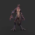 Game Movie Character With Muscular Body Multiple Limbs And Unique Skin Texture