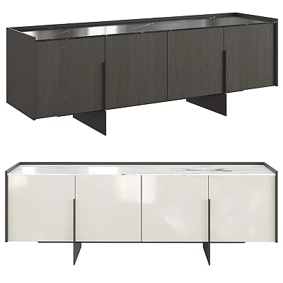 Modern TV Stand With Dark And Light Color Options And Storage Cabinets 3d model