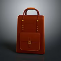 Brown Leather Handbag with Top Handles Front Buckle Pocket and Classic Design for Daily Use