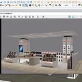 Mall Counter Retail Display With Shelves And Various Accessories Showcase Design