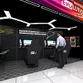 Lutronic Exhibition Booth With Blue Car Display And Interactive Stands In Modern Event