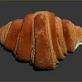 Modern bread sandwich bread pudding bean paste bread 3d model