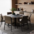 Modern Dining Table and Chair 3d model