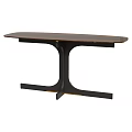 Modern Wooden Dining Table With Black Metal Base Design For Home Interior