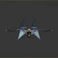 Futuristic Mechanical Device With Blue Glowing Blades And Silver Metallic Structure