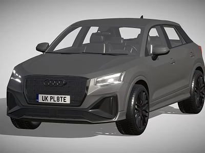 Stylish Modern Gray Audi SUV With UK Plate And Black Wheels 3d model