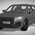 Stylish Modern Gray Audi SUV With UK Plate And Black Wheels