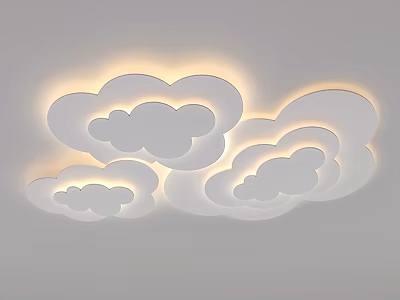 Cloud Shaped White Ceiling Light With Modern Design And Soft Lighting Effect For Interior 3d model