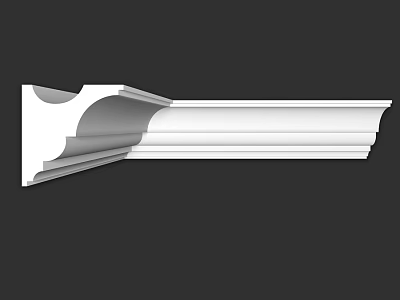 Ornate White Architectural Trim With Curved Design And Layered Details For Interior 3d model